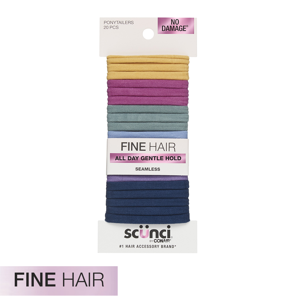 Fine Hair Multi Hosiery Hair Ties 20pk - No Damage®